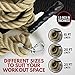 Easy-Install Manila Hemp Gym Climbing Rope w/Bracket & Carabiner for Indoor & Outdoor Crossfit Exercise, Home Training and Fitness Workouts (1.5 in Thickness & 15/20/25 ft Length Available) (15.00)
