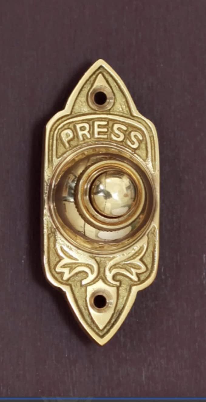 Assorted Collections ACL Solid Brass Wired Doorbell Edwardian Style 75mm Back