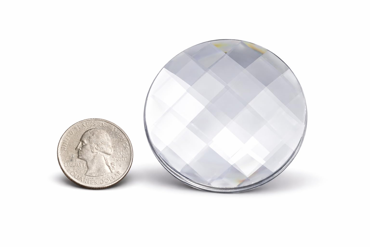 Allstarco 60mm Extra Large Flat Back Round Acrylic Rhinestones Plastic Circle Gems For Costume Making Cosplay Jewels Pro Grade Embelishments - 2 Pieces (Crystal Clear H102) — image 1