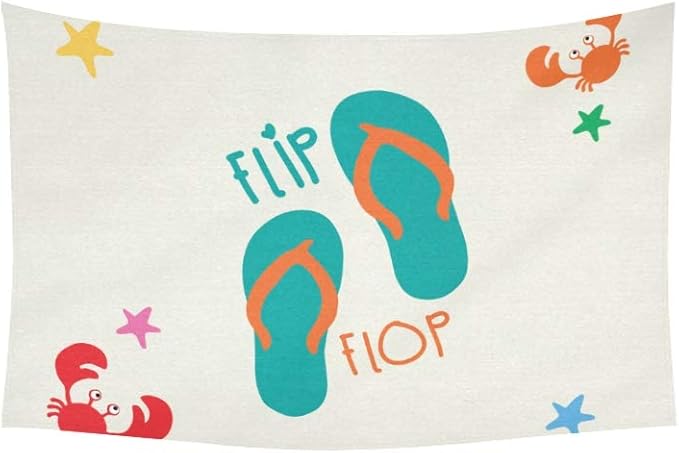 Tapiz de pared de habitación Círculos Estrellas Chanclas Tapiz de