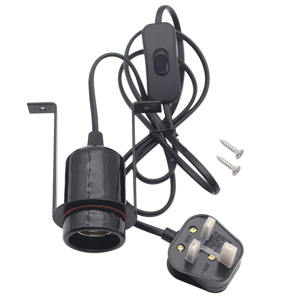 Reptile Heat Lamp Holder, Single Connector Pet Ceramic Heating Bracket for Lizard Turtles Snake Plant Pot (Single Head)