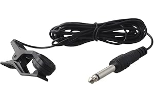 Acoustic Guitar Pickup with Tuner Clip and Connection Cable,Vibration Sensor for Violin Sax Erhu,Piezo Pickup Connector for S