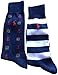 Polo Ralph Lauren Men's Dress Socks 2 Pack Anchor Navy Blue White Striped