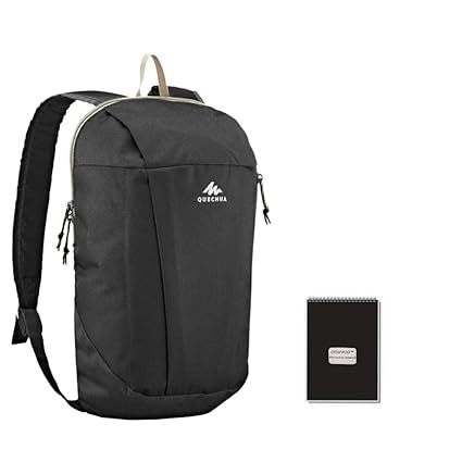 QUECHUA NH 100 Backpack 10L Black with GENPROD Mini Pocket Notebook