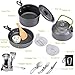 G4Free Camping Cookware Mess Kit, Lightweight Pot Pan Kettle Fork Knife Spoon Kit for Backpacking, Outdoor Camping Hiking and Picnic(15pcs Set)thumb 2