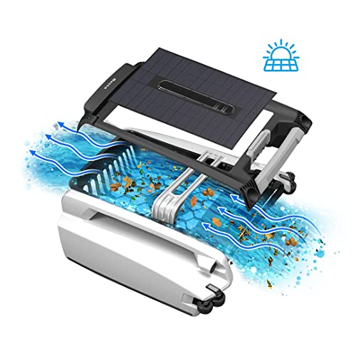 Betta SE Solar Pool Skimmer Robot – Automatic Surface Cleaner, 30h Battery, Salt and Chlorine Resistant Motors, Obstacle Avoidance, Cleaning 24/7 (White)