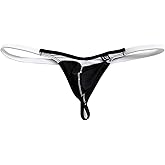 COMLIFE Men's Low Waist Ice Silk G-String Thongs Underwear Bulge Pouch T-Back Lingerie Thongs Underwear