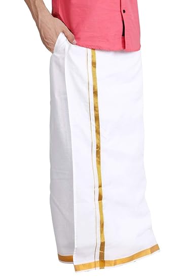Men's Readymade Dhoti with Pocket,Color White
