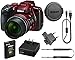 Nikon COOLPIX B700 20.2 MP 60x Opt Zoom Super Telephoto NIKKOR 4K Digital Camera Bundle Set w/ Rechargeable Battery, Charger, Euro Adapter etc (Red)