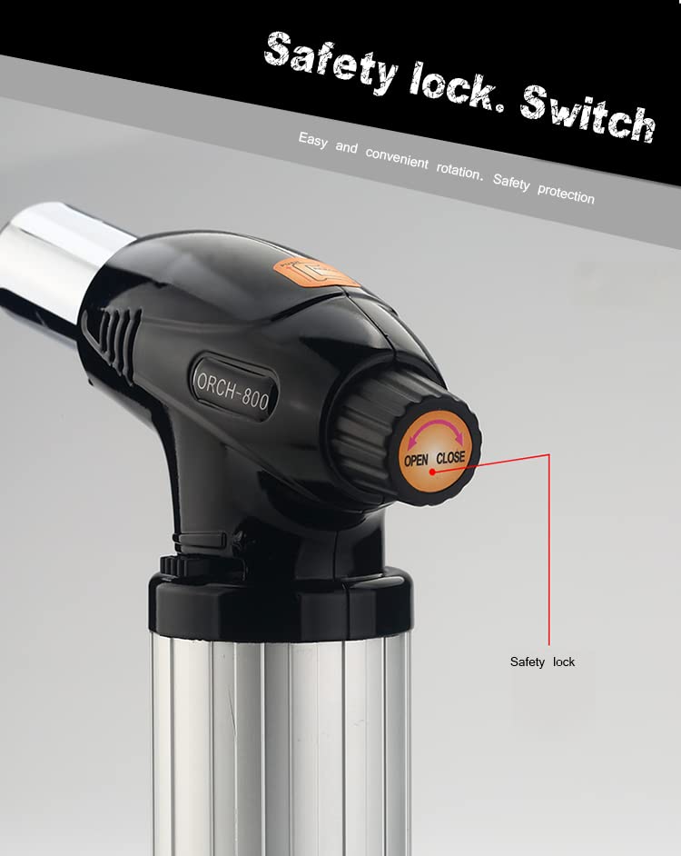 Butane Torch, Refillable Kitchen Torch Lighter with Adjustable Flame