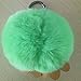 Valpeak Rabbit Fur Ball Pom Pom Keychain for Bag Charms with Black Key Ring (Royal Blue)