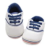 DZT1968® Unisex Baby Canvas Soft Sole Casual Sports Shoes Prewalker Sneaker (6~9 Months, White)