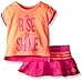 adidas Baby Girls' Top and Skort Set, Flash Orange, 24 Months