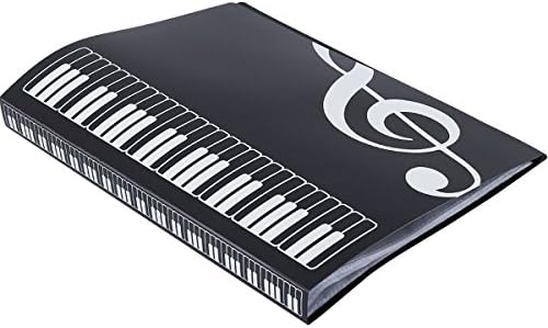 MEDOLIC Music Sheet File Paper Documents Storage Folder Holder Plastic.A4 Size,40 Pockets (Black)
