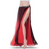 ROYAL SMEELA Women's Chiffon Skirt Mixed Color High Split Beach Skirts Belly Dance Costume for Women Vocation Dancing Dress