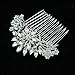 SEPBRDIALS Rhinestone Crystal Wedding Bridal Hair Side Comb Pins Hair Accessories Jewelry FA5071 (Silver)