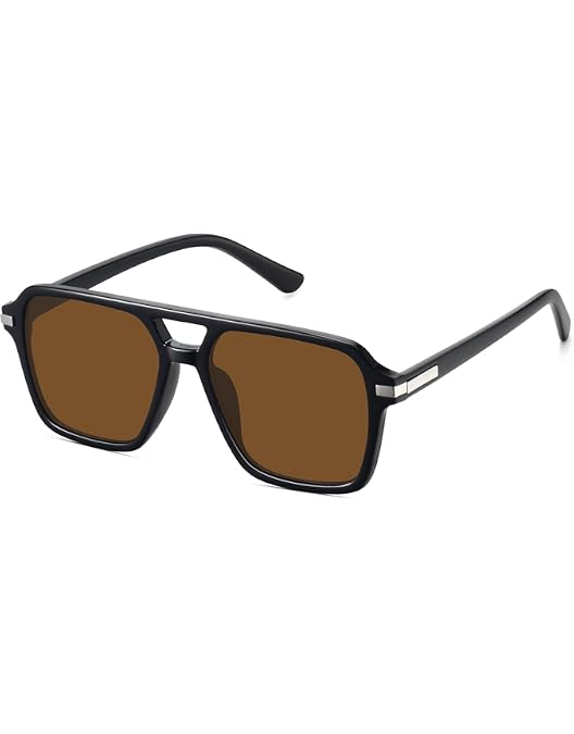 ?Brown Square Sunglasses Retro Trendy UV400 Protection Retro 90s Square Sunglasses for Women Men Trendy Chunky  main image 4