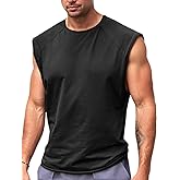 Runcati Mens Sleeveless Tank Tops Workout Cut Off Shirt Athletic Muscle Gym T Shirts