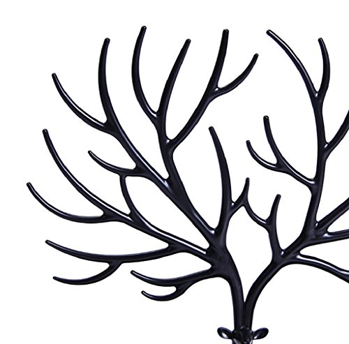 Morecome Deer Head Jewelry Display Stand Earrings Necklace Display Stand (Black) - Thumbnail 4