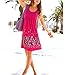 AELSON Womens Summer Casual Sleeveless Mini Printed Vest Dresses Rose