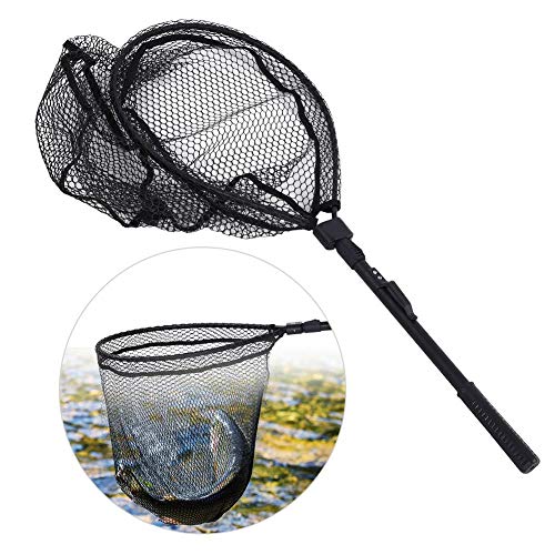 Kescheln Fliegenfischen Netz, Fischernetz Tragbare Aluminiumlegierung Schnellklapp Fliegenfischen Hand Dip Net Fanggeräte zum Fangen von Bass Carp Catfish – Bild 3
