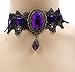 ETERNITY J. Retro Handmade Craft Lace Royal Court Vampire Choker Gothic Necklace Purple Pendant Chain