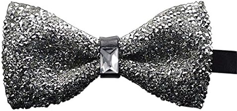 Bow tie crystal butterfly knot wedding banquet style (Shiny Sliver)