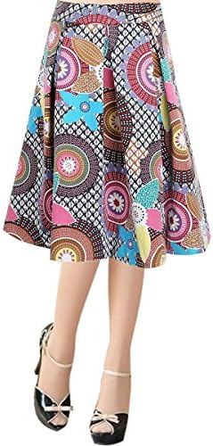 True Meaning Beautiful JNTworld 2017 Printed Prom Midi Full Skirt Knee Length in Co-ordinate Texture