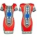 Perman Women Traditional African Print Dashiki Bodycon Sexy Short Sleeve Dress