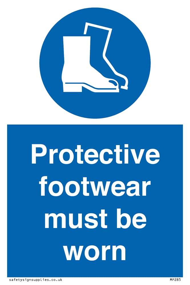 Pack of five - Protective Footwear Must Be Worn Sign - 100x150mm - A6P