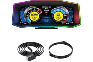 Vernijtrdy 6.2 Inch P4 OBD+GPS HUD Multi-Function LCD Screen with Smart Turbine, Speed, Accelerometer, and Slope Meter