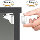 Baby Safety Magnetic Cabinet Locks - 8 Locks + 2 Keys - No Drilling or Screws Needed