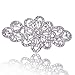 EVER FAITH Austrian Crystal Wedding Party Accessories 3.7 Inch Bridal Flower Ribbon Brooch for Women