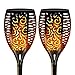 Tingyuan Solar Torch Lights Upgraded 96 LED 45 Tiki Torches Outdoor Waterproof Flame Torch Lights for Landscape Decorï¼ˆ2 PACKï¼‰
