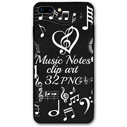 WIALFIG Chalkboard Music Notes iPhone 8 Plus Case Durable Protective Back Phone Hybrid Drop Proof Shock Absorption Cover