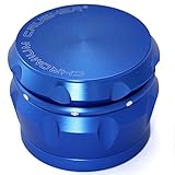 Chromium Crusher Drum 2.5 Inch 4 Piece Tobacco Spice Herb Grinder -Metalic Blue