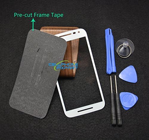 Front Outer Screen Glass Panel for Moto G 3rd Gen G3 XT1540 XT1548 With Frame Tape-White