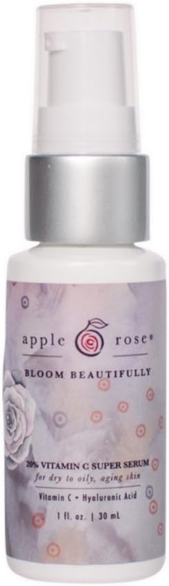Organic 20% Bloom Beautifully Vitamin C & Hyaluronic Acid Serum | Hydrating Serum for All Skin Types | Face Serum with Natural Ingredients | Sensitive Skin | 1 Fl Ounce