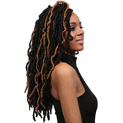 Bobbi Boss Synthetic Hair Crochet Braids African Roots Braid Collection Nu Locs 18" (6-PACK, NAVY BLUE)