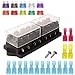 Gebildet 8 Way Car Standard Blade Fuse Holder Box (Apply to 1~40 AMP), with 10pcs Blade Fuse (3A/5A/7.5A/10A/15A/20A/25A/30A/35A/40A) and 16pcs Terminals, for Car/Boat/Marine/Trike