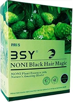 BSY Noni Ammonia-Free Black Hair Magic - 10 Sachets(20 ml) per Pack