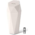 HOTOR Car Trash Can with Lid, Leakproof, Beige, 1 Pack | Car Accessories for Interior, Garbage Can with 15 Attached Trash Bag
