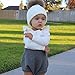 Urkutoba Baby Girls Knitted Romper Ruffle Long Sleeve Sweater Knit Jumpsuit Newborn Girl Clothes Fall Winter Outfit(6-12 Months, Gray)