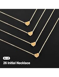 Paerapak - Collar con dije de letra inicial para mujer, chapado en oro de 14 quilates, diseño de corazón, regalo para tus hijos, cumpleaños