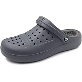 Amoji Unisex Winter Fleece Clog Fur Lined Garden Shoes House Slippers D8818