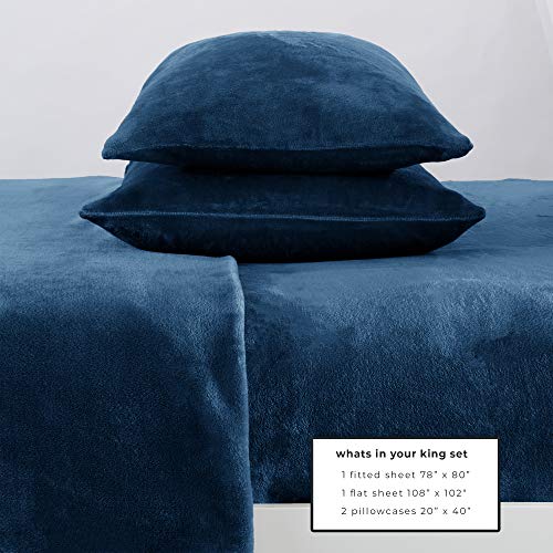 Micro Fleece Extra Soft Cozy Velvet Plush Sheet Set. Deluxe Bed Sheets with Deep Pockets. Velvet