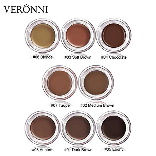 VERONNI Eyebrow Cream,Eyebrow Tint Long Lasting Waterproof Eyebrow Gel,Eyebrow Enhancers Pomade Smooth Brow Makeup 0.75oz (#06 Blonde) - Thumbnail 5
