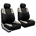 FH Group FB080LEOPARD115 Black Lush Velour Seat Cover (Airbag Compatible and Split Bench Leopard Full Set)