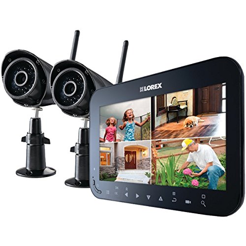 LOREX LW2742  by Flir Wireless 4-Channel Surveillance System with 7" LCD Screen & 2 Wireless Cameras (Black)