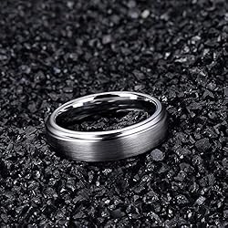 TRUMIUM 6mm Mens Womens Tungsten Wedding Ring Matte